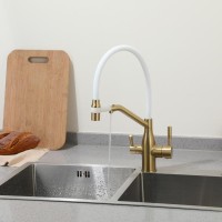 Смеситель для кухни Frap F4397-3 золотой сатин