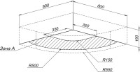 Поддон для душа Aquanet GL180 80x80 четверть круга