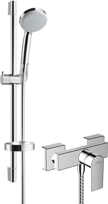 Смеситель для душа Hansgrohe Vernis Shape 71650000 + Душевой гарнитур Hansgrohe Croma 100 Vario 27772000 Unica'C