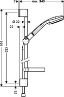 Смеситель для душа Hansgrohe Vernis Shape 71650000 + Душевой гарнитур Hansgrohe Croma 100 Vario 27772000 Unica'C