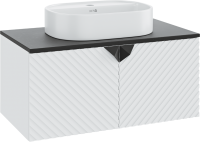 Мебель для ванной комнаты Runo Андорра 85 белая матовая, черная, раковина Nuovo 50