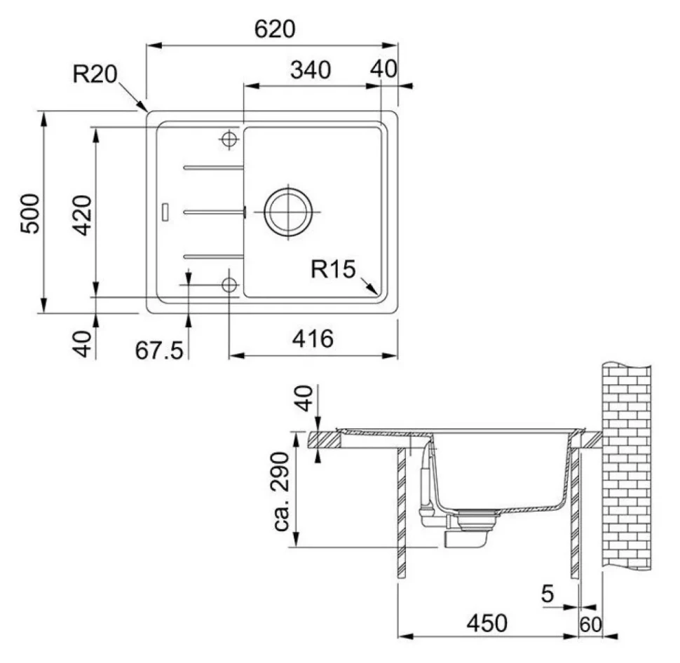 Мойка кухонная Franke Maris Basis BFG 611C оникс
