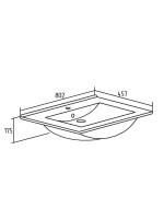 Тумба с раковиной Runo Lina 80 подвесная, глянцевая белая