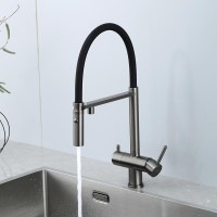 Смеситель для кухни Gappo G4397-89 с гибким изливом, оружейная сталь