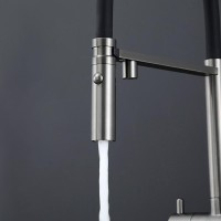 Смеситель для кухни Gappo G4397-89 с гибким изливом, оружейная сталь