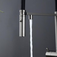 Смеситель для кухни Gappo G4397-89 с гибким изливом, оружейная сталь