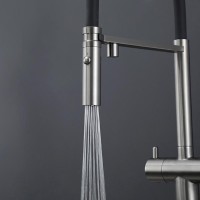 Смеситель для кухни Gappo G4397-89 с гибким изливом, оружейная сталь