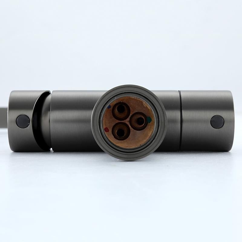 Смеситель для кухни Gappo G4397-89 с гибким изливом, оружейная сталь