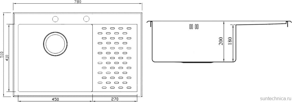 Мойка кухонная Seaman Eco Marino SMB-7851PRS с клапан-автоматом