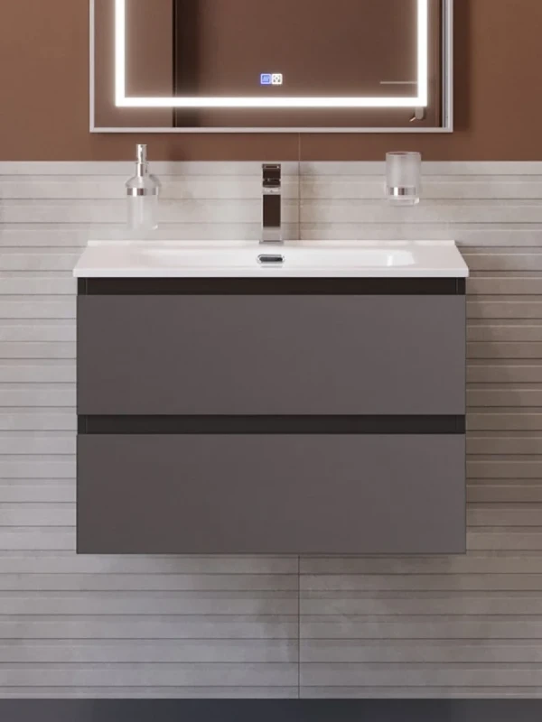 Тумба под раковину без столешницы BelBagno Kraft 60 подвесная, матовая темно-серая