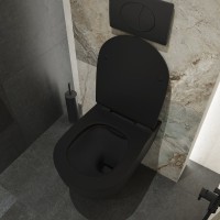 Унитаз подвесной STWORKI Готланд S13401BK безободковый, с микролифтом, черный