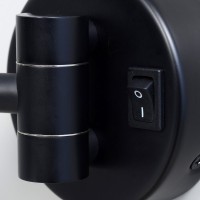 Косметическое зеркало Wasserkraft K-1004Black с подсветкой, двухстороннее, телескопическое, поворотное, черное матовое