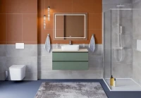Тумба под раковину со столешницей BelBagno Kraft 100 подвесная, матовая еловая, столешница kep-100-mco