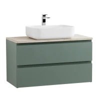 Тумба под раковину со столешницей BelBagno Kraft 100 подвесная, матовая еловая, столешница kep-100-mco