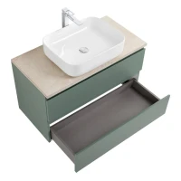 Тумба под раковину со столешницей BelBagno Kraft 100 подвесная, матовая еловая, столешница kep-100-mco