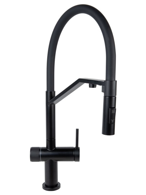 Смеситель для кухни Agger Elegant A3241444 с гибким изливом, черный матовый