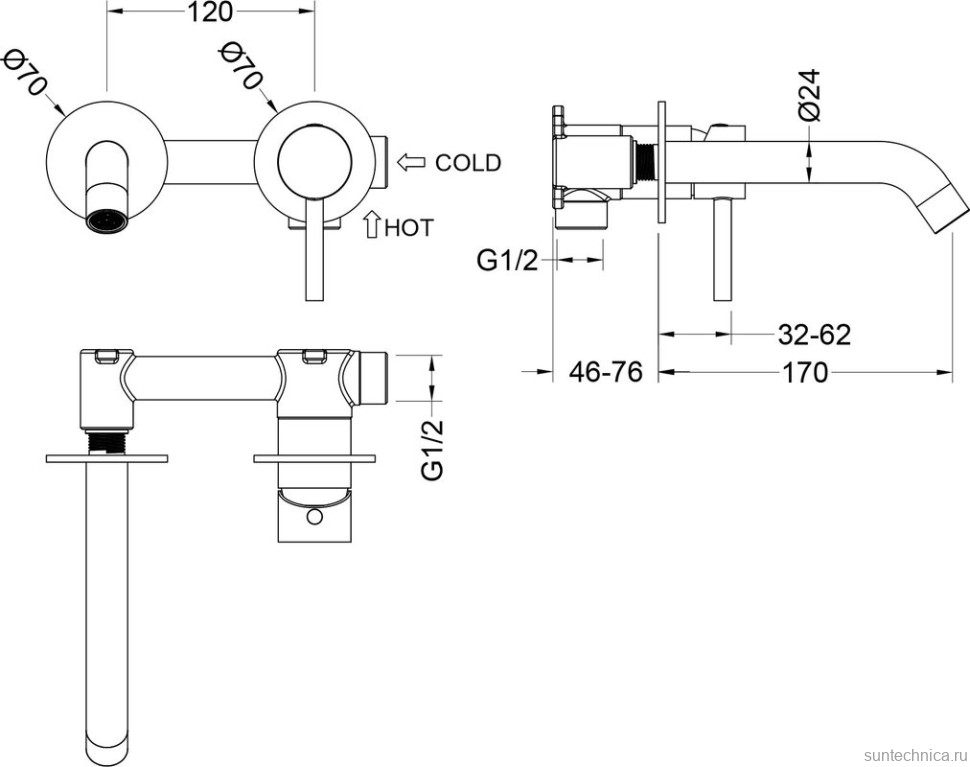 Смеситель для раковины Timo Saona 2372/00SM С ВНУТРЕННЕЙ ЧАСТЬЮ, хром
