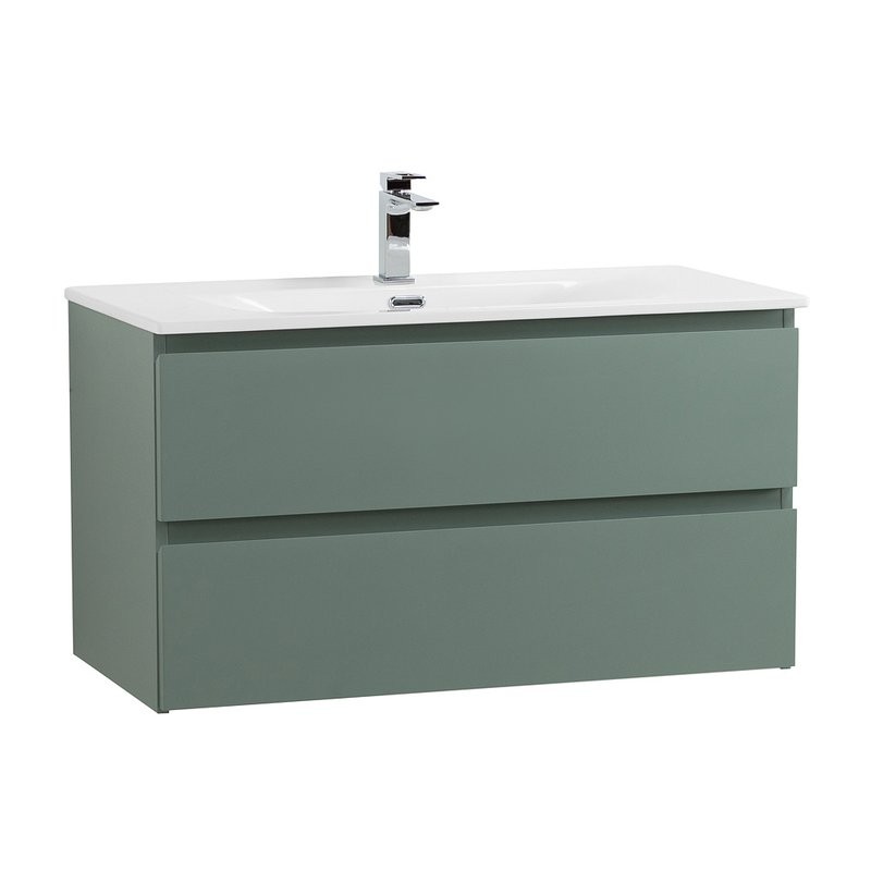 Тумба с раковиной BelBagno Kraft 90 подвесная, матовая еловая, раковина bb-8099-90