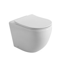 Унитаз приставной напольный BelBagno Sfera-r BB2141CBR/SC безободковый, с микролифтом, белый глянцевый