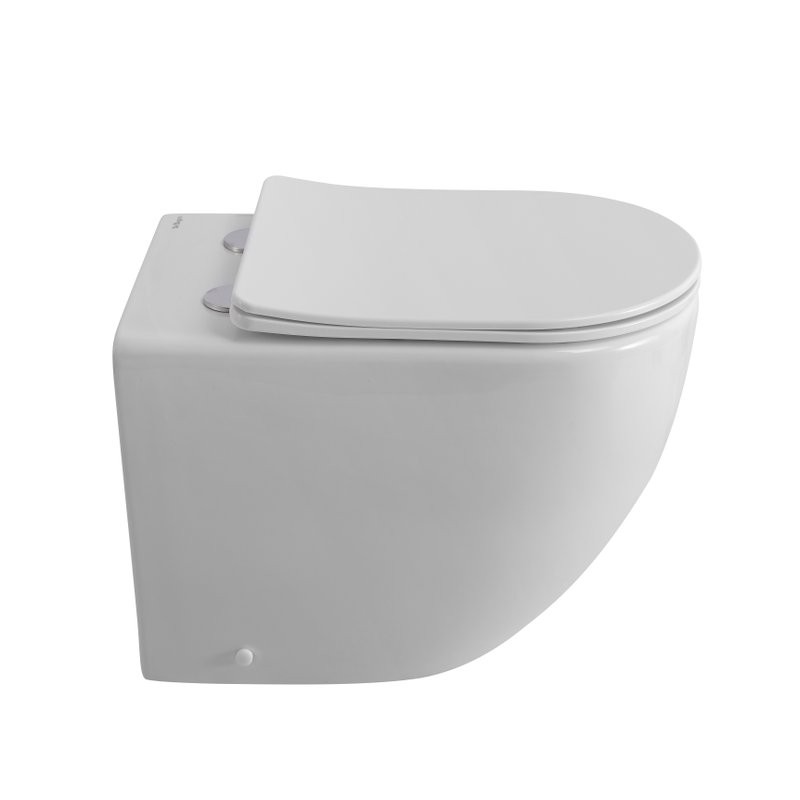 Унитаз приставной напольный BelBagno Sfera-r BB2141CBR/SC безободковый, с микролифтом, белый глянцевый