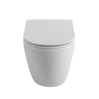 Унитаз приставной напольный BelBagno Sfera-r BB2141CBR/SC безободковый, с микролифтом, белый глянцевый