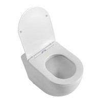 Унитаз приставной напольный BelBagno Sfera-r BB2141CBR/SC безободковый, с микролифтом, белый глянцевый