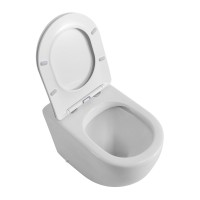 Унитаз приставной напольный BelBagno Sfera-r BB2141CBR/SC безободковый, с микролифтом, белый глянцевый