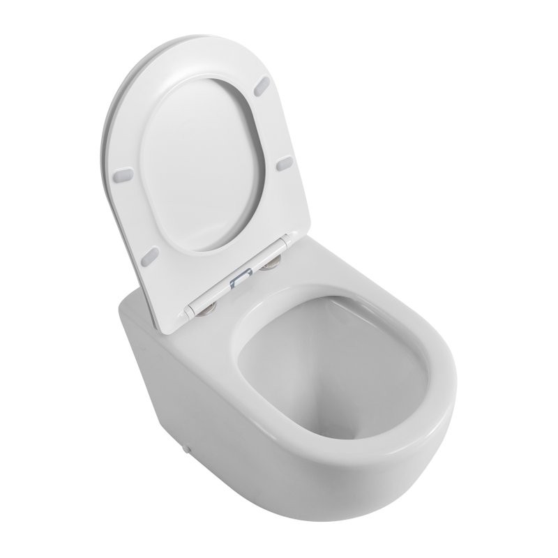 Унитаз приставной напольный BelBagno Sfera-r BB2141CBR/SC безободковый, с микролифтом, белый глянцевый