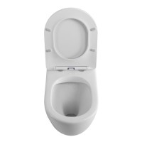 Унитаз приставной напольный BelBagno Sfera-r BB2141CBR/SC безободковый, с микролифтом, белый глянцевый