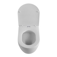 Унитаз приставной напольный BelBagno Sfera-r BB2141CBR/SC безободковый, с микролифтом, белый глянцевый