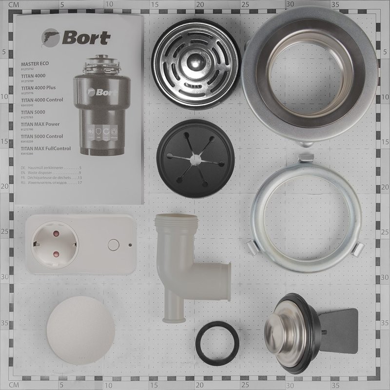 Комплект Мойка Paulmark Gerberg PM254444-BS брашированная нержавеющая сталь + Смеситель Domaci Равенна DCB 7012 сатин, с гибким изливом + Измельчитель Bort Titan Max Power FullControl