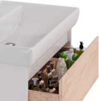 Тумба с раковиной Lemark Combi 70 дуб кантри, белая глянцевая