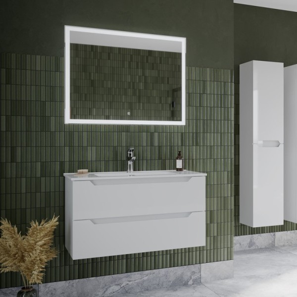 Мебель для ванной комнаты Sancos Norma 2.0 90 см белый глянец