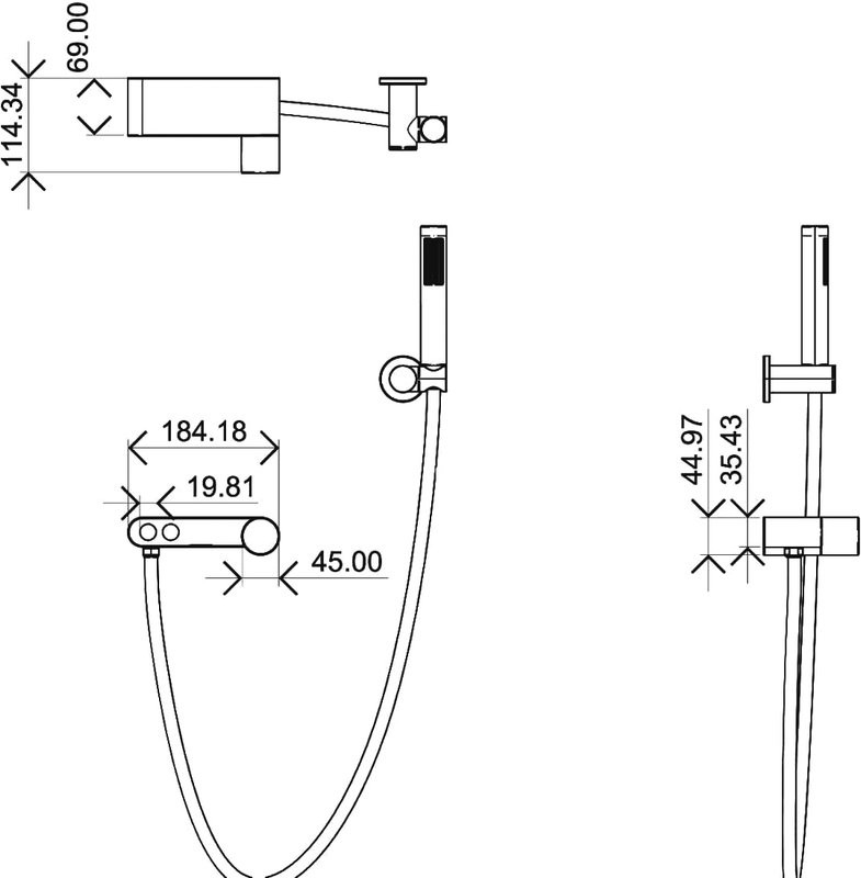 Смеситель для ванны с душем Boheme Stick 123-CRCR chrome diamond chrome