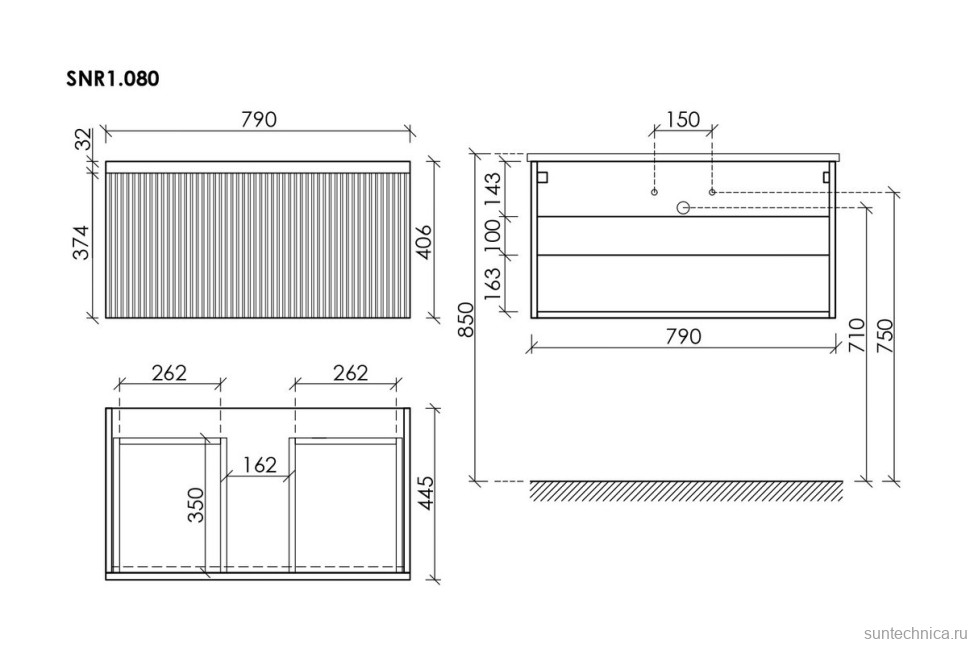 Тумба под раковину без столешницы Sancos Snob R 1.0 80 bianco