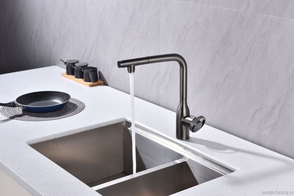 Смеситель для кухни Paulmark Urban Ur213104-GM вороненая сталь