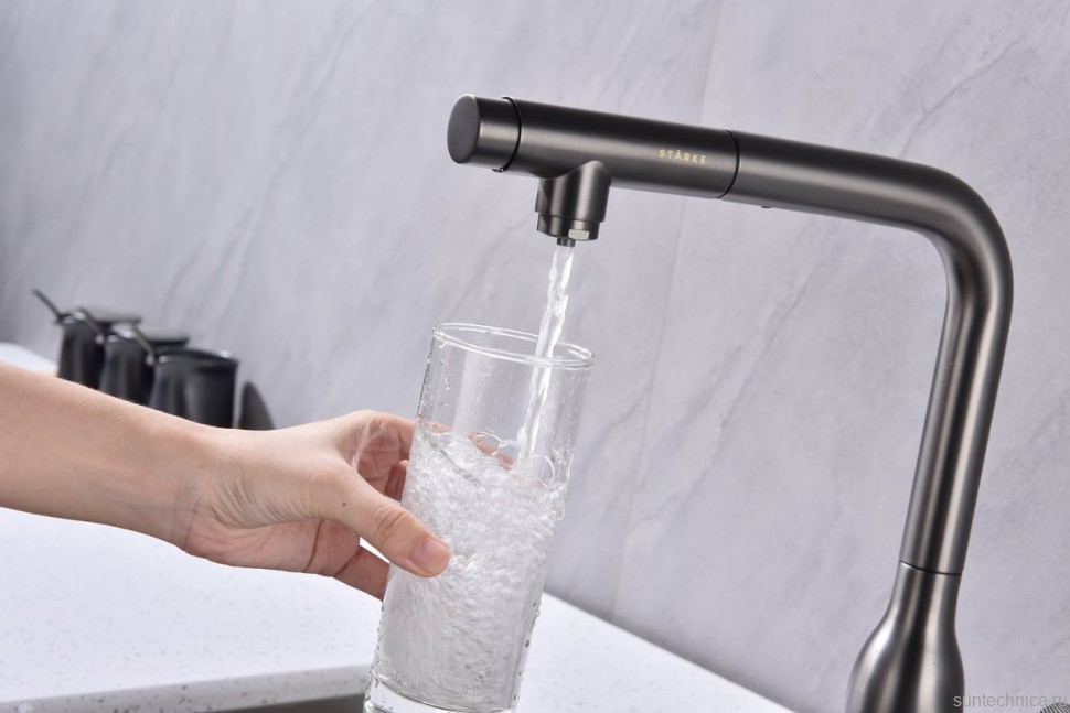 Смеситель для кухни Paulmark Urban Ur213104-GM вороненая сталь