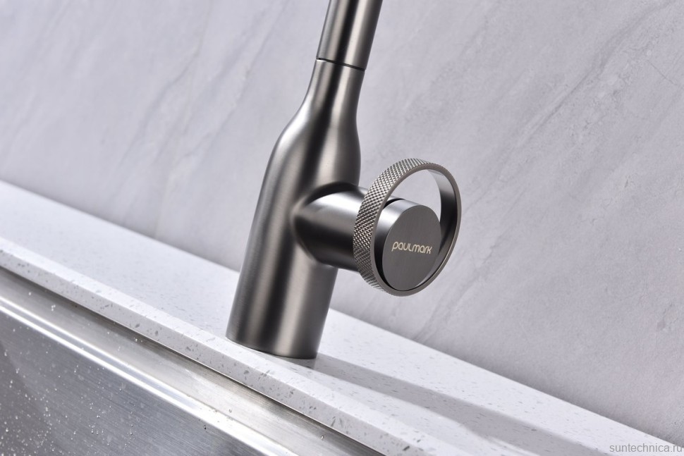 Смеситель для кухни Paulmark Urban Ur213104-GM вороненая сталь