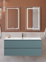 Мебель для ванной комнаты BelBagno Kraft 120 подвесная, матовая голубая, раковина bb1200etl