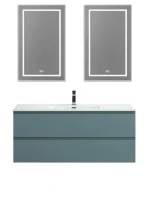 Мебель для ванной комнаты BelBagno Kraft 120 подвесная, матовая голубая, раковина bb1200etl
