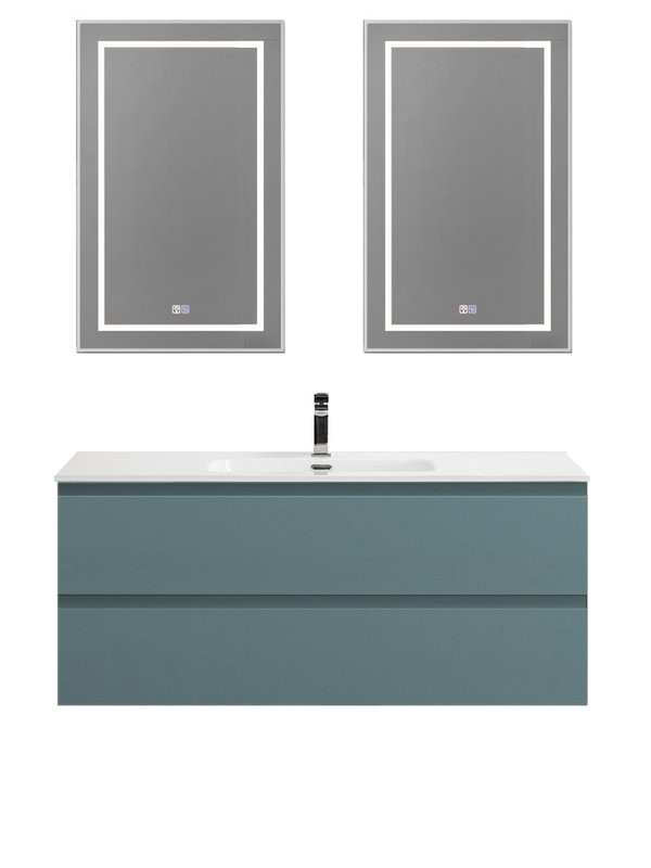 Мебель для ванной комнаты BelBagno Kraft 120 подвесная, матовая голубая, раковина bb1200etl