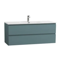 Мебель для ванной комнаты BelBagno Kraft 120 подвесная, матовая голубая, раковина bb1200etl