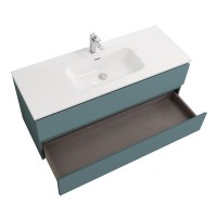 Мебель для ванной комнаты BelBagno Kraft 120 подвесная, матовая голубая, раковина bb1200etl