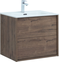 Тумба с раковиной Aquanet Lino 60 дуб веллингтон, Flat 60