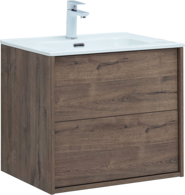 Тумба с раковиной Aquanet Lino 60 дуб веллингтон, Flat 60