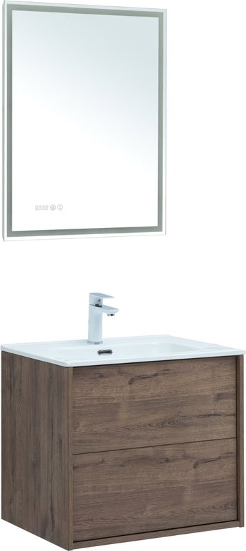 Тумба с раковиной Aquanet Lino 60 дуб веллингтон, Flat 60