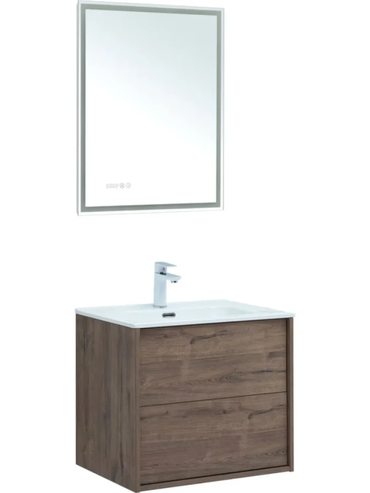 Тумба с раковиной Aquanet Lino 60 дуб веллингтон, Flat 60