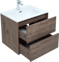 Тумба с раковиной Aquanet Lino 60 дуб веллингтон, Flat 60