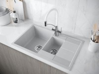 Комплект Мойка Paulmark Flugen 60/1,5 PM237850-GR серый + Измельчитель Intenso