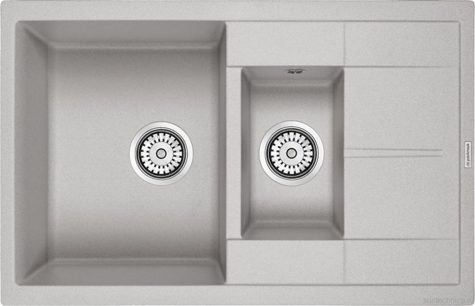 Комплект Мойка Paulmark Flugen 60/1,5 PM237850-GR серый + Измельчитель Intenso